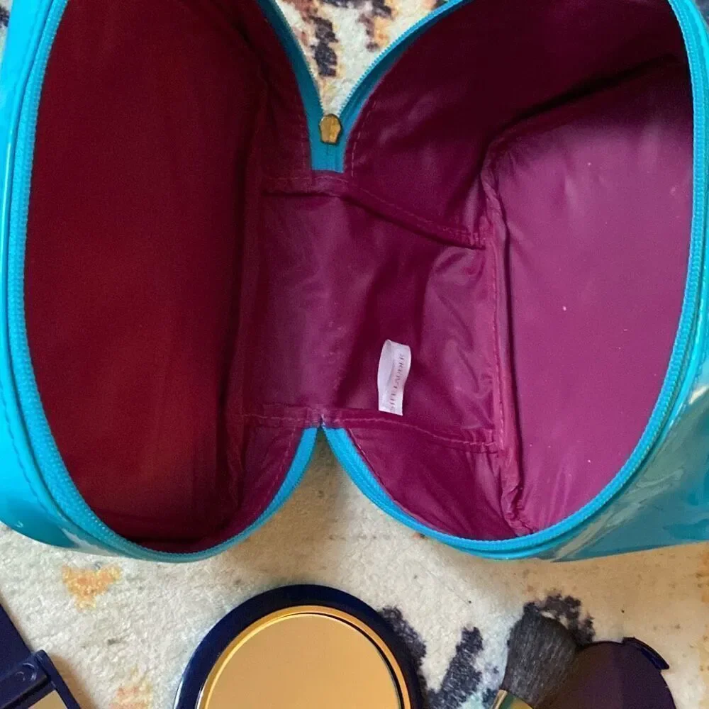 Estée Lauder make up bag train case with compact mirrors and blush brush